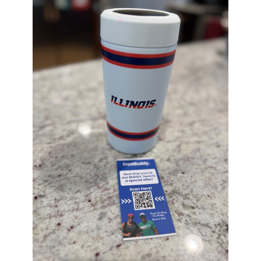 FrostBuddy Illinois Fighting Illini Universal Can Cooler Insulator White NCAA